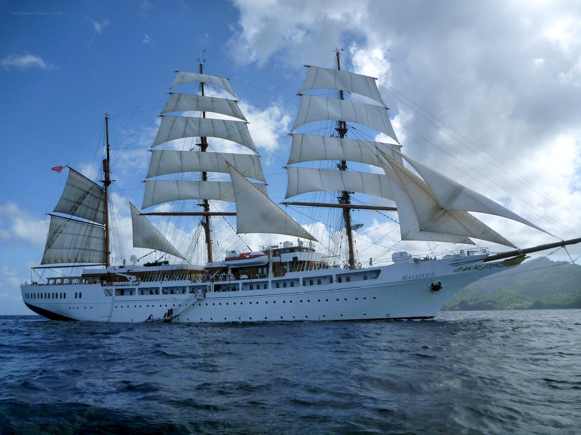 Sailing ship at sea