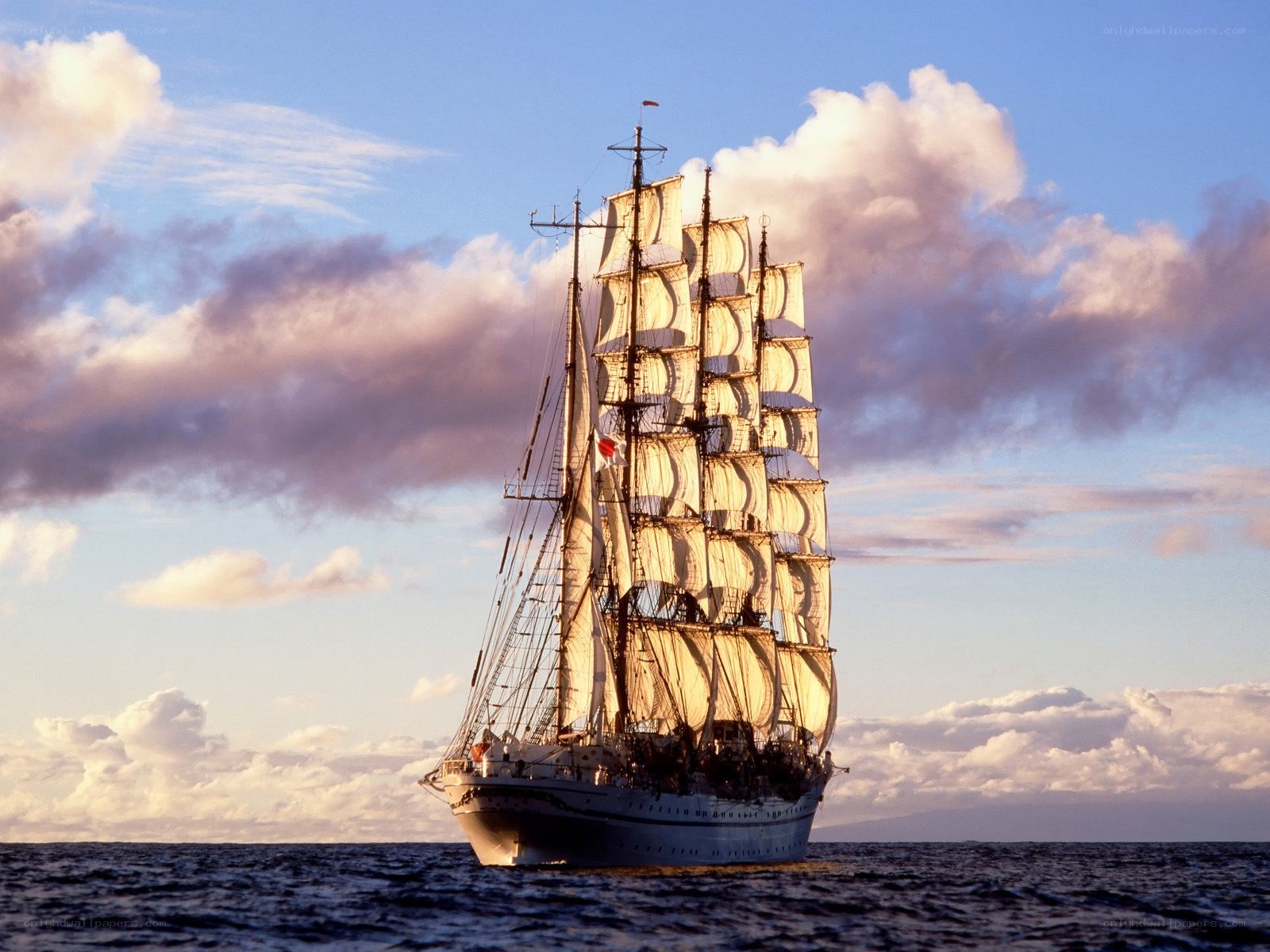 Sailing ship at sea