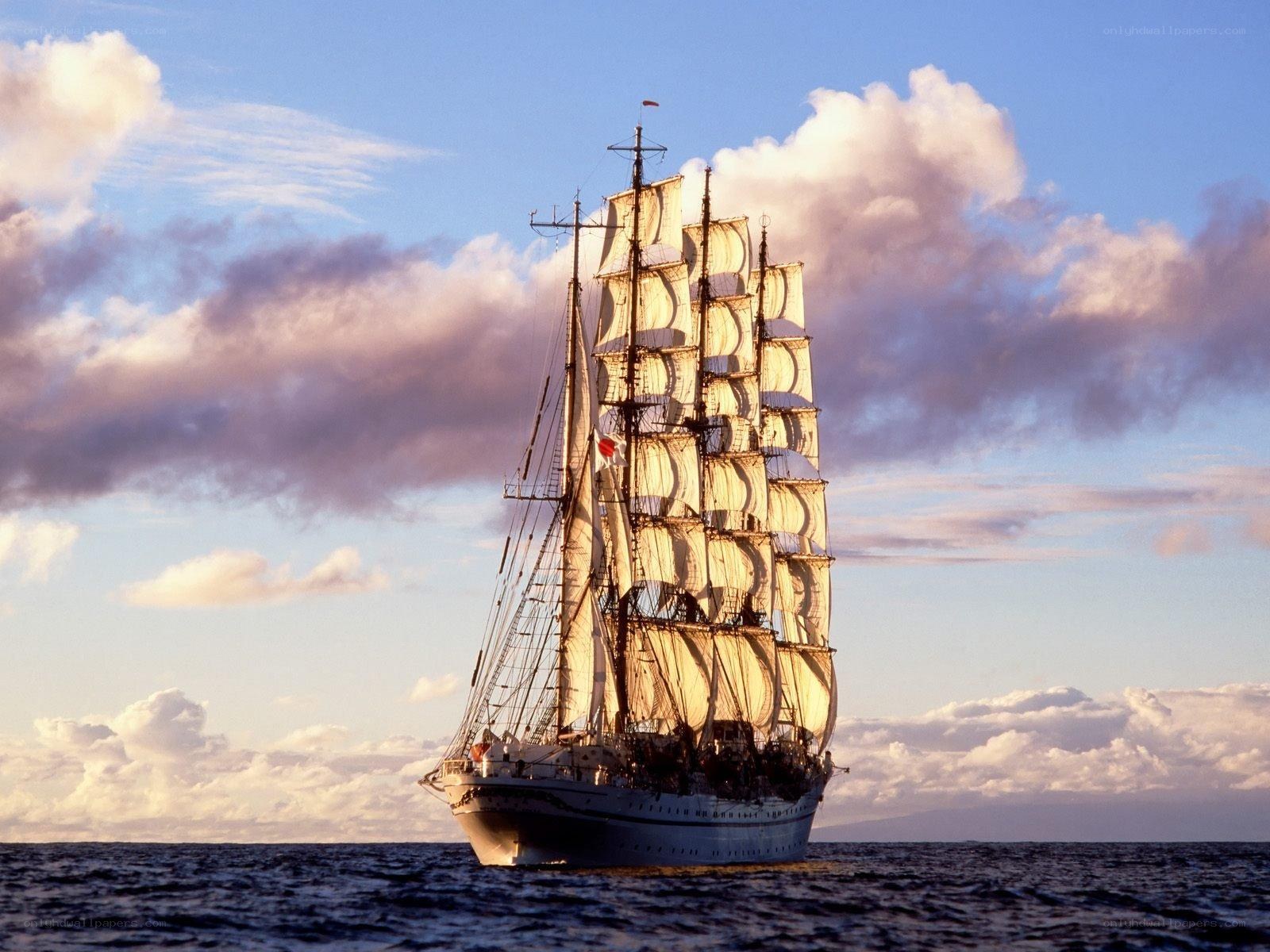 Sailing ship at sea
