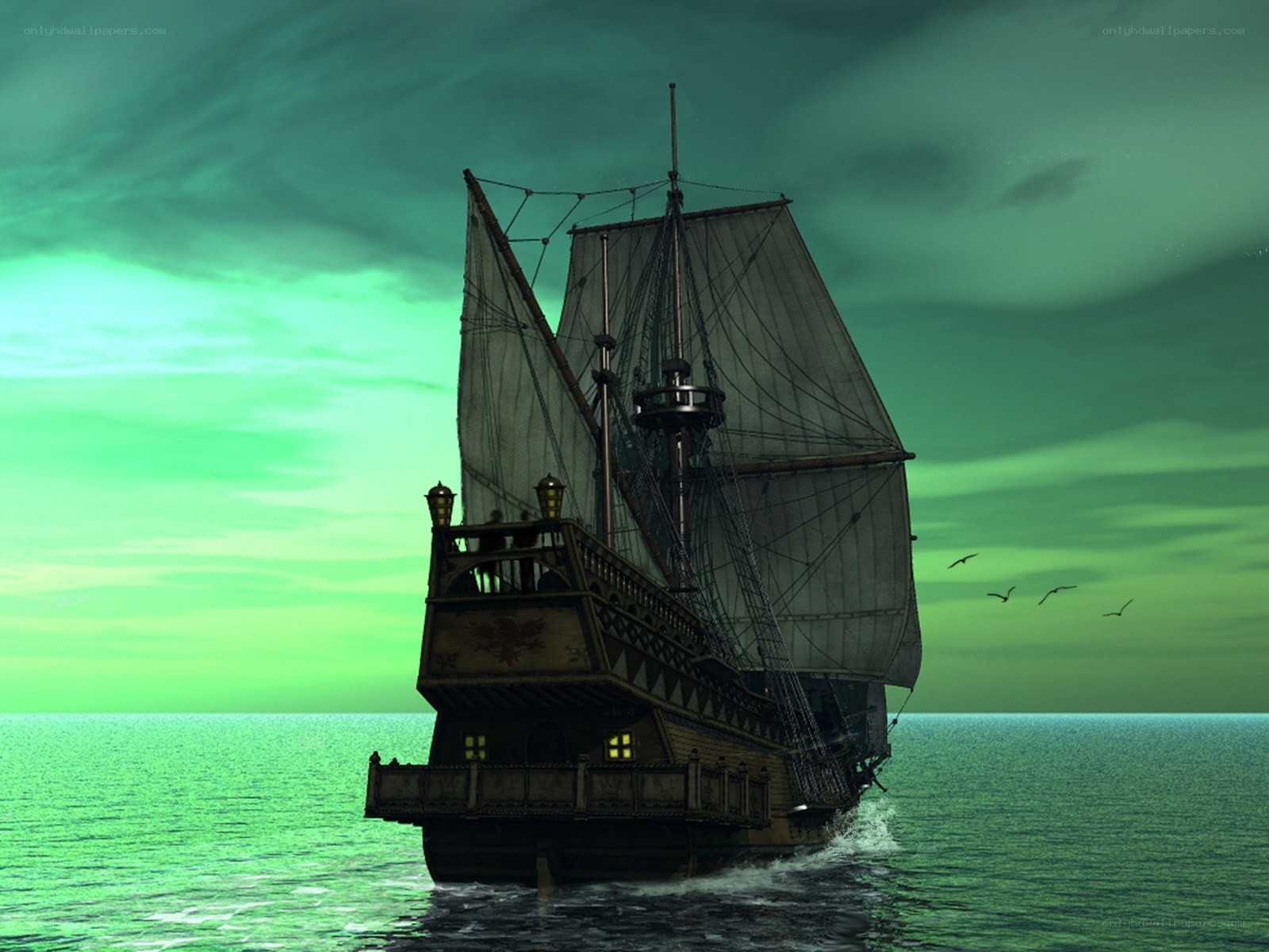 sailing ship at sea