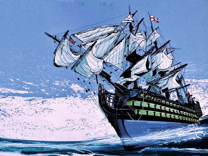 sailing ship at sea