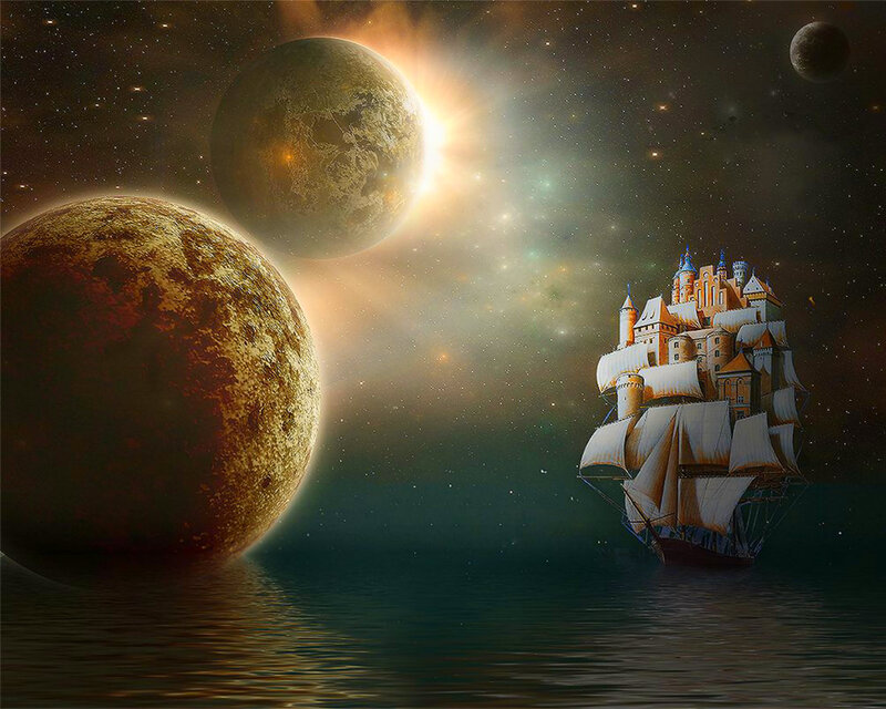 Sailing Ship Castle — Brown