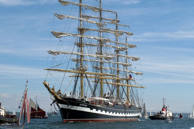 Sailing ship in a regatta