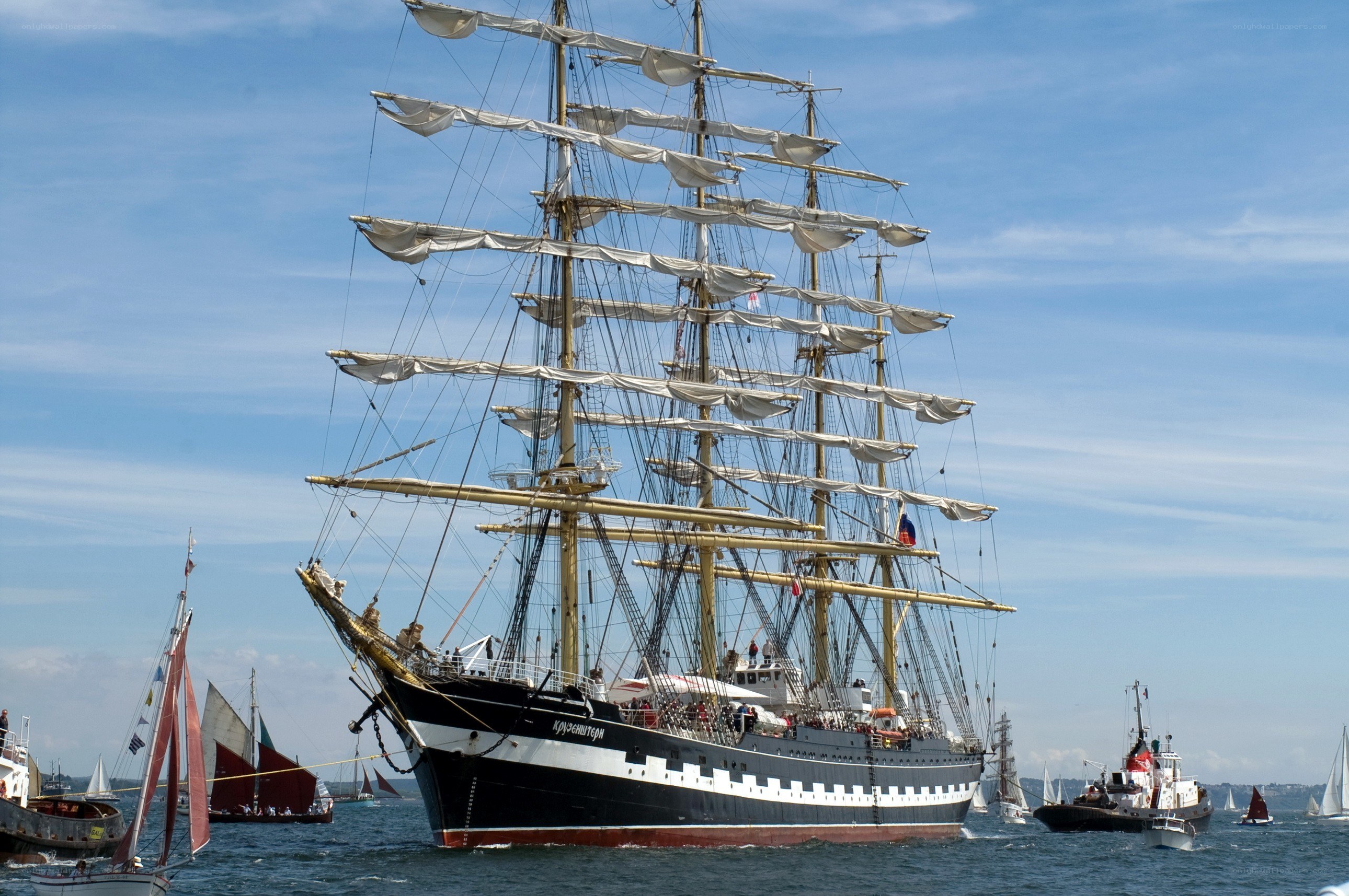 Sailing ship in a regatta