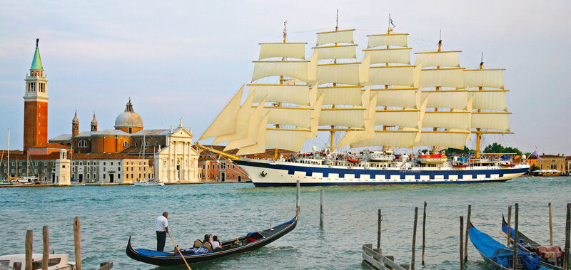 Sailing Ship in Canal