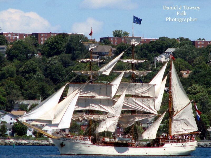 Sailing ship in harbor