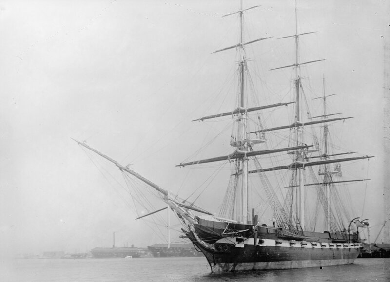 Sailing ship in harbor
