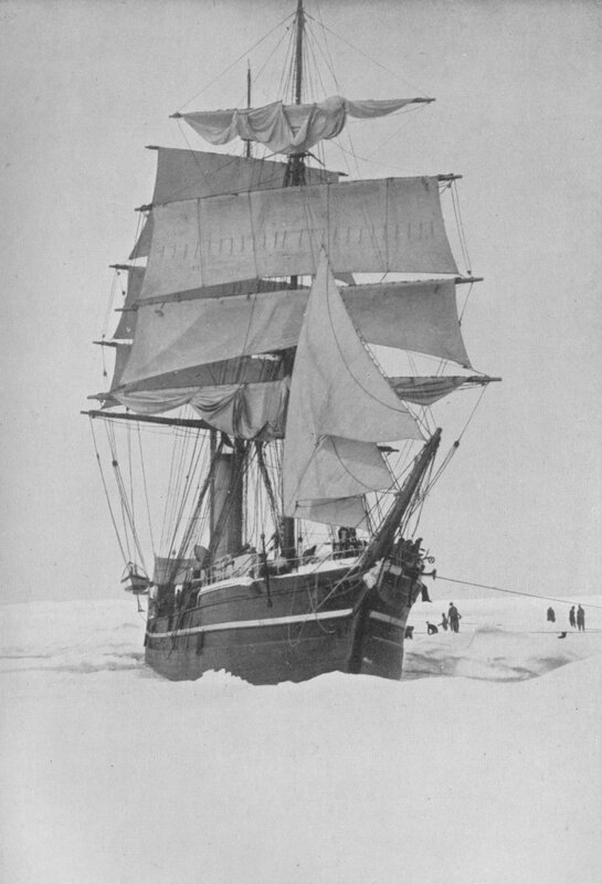 sailing ship in ice