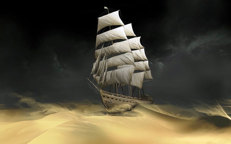 Sailing Ship in Sand