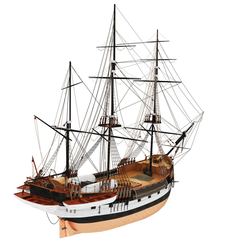Sailing Ship Model — Brown