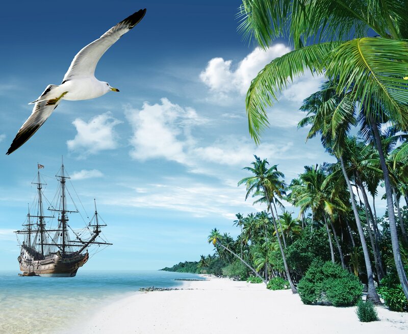 Sailing Ship Near Beach