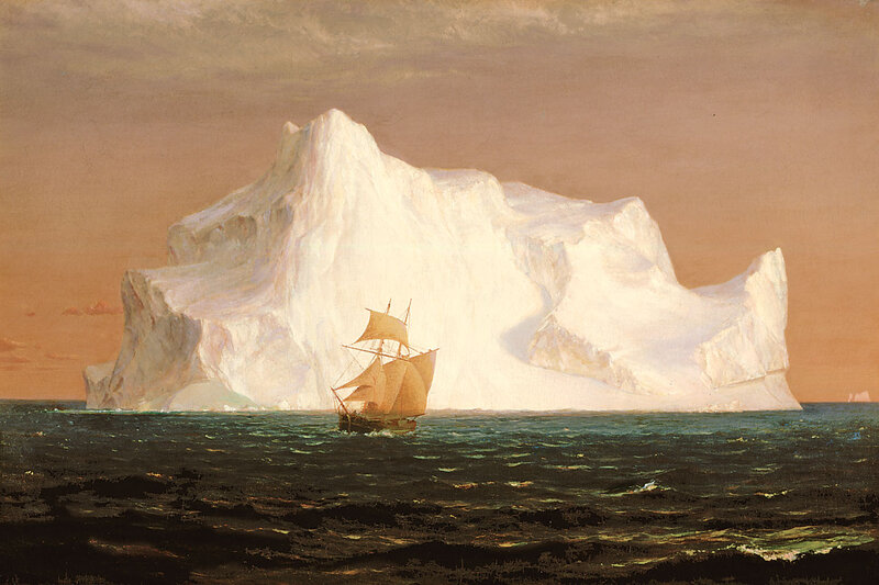 Sailing Ship Near Iceberg