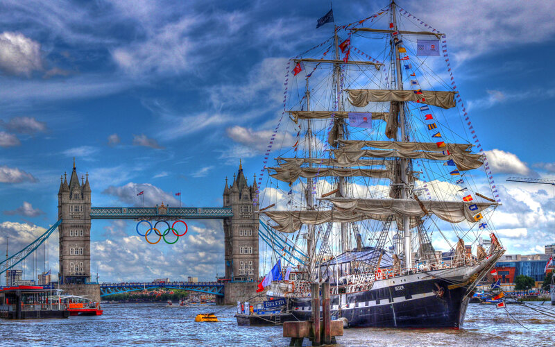 Sailing Ship Near Tower Bridge