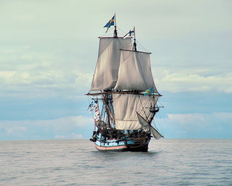 sailing ship on calm sea