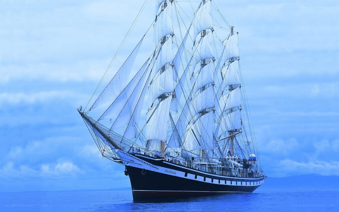sailing ship on calm sea