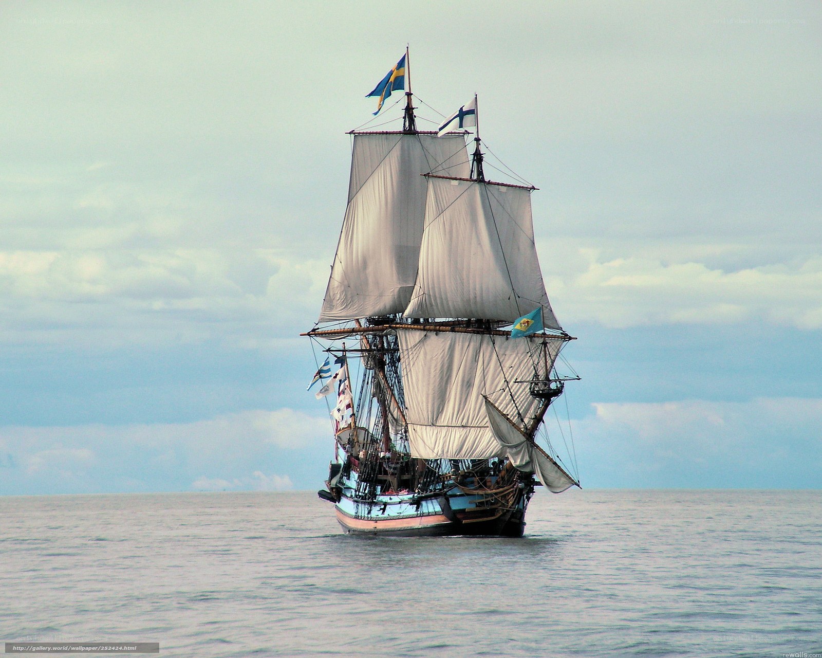 sailing ship on calm sea