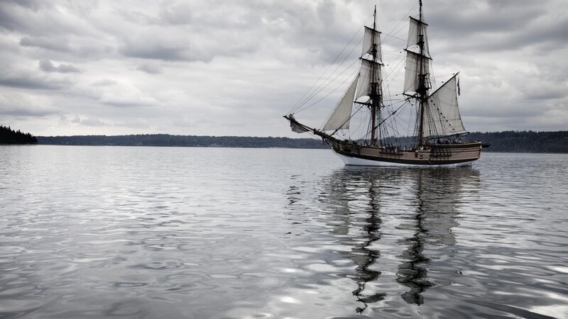 sailing ship on calm water