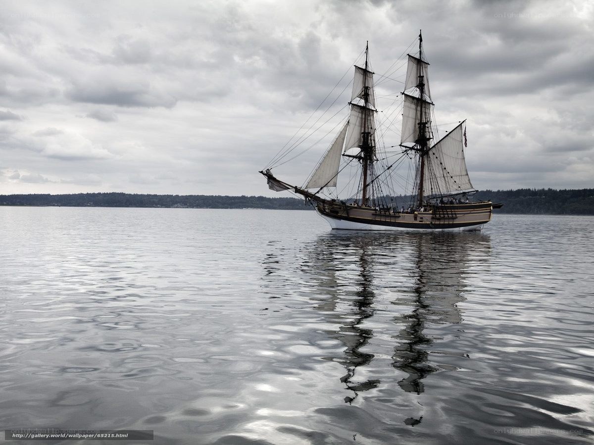 sailing ship on calm water