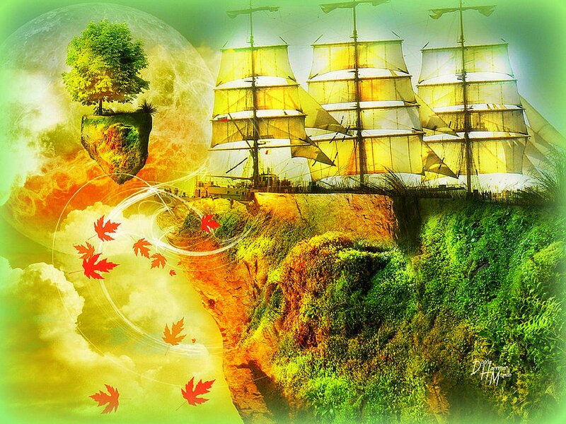 Sailing Ship on Cliff