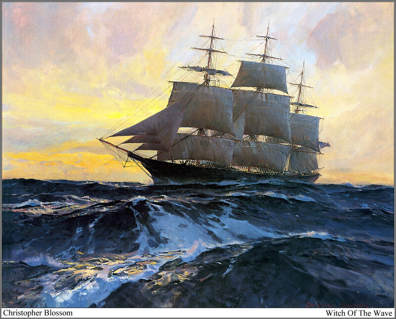 Sailing Ship on Ocean — Yellow
