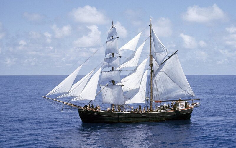 sailing ship on open ocean
