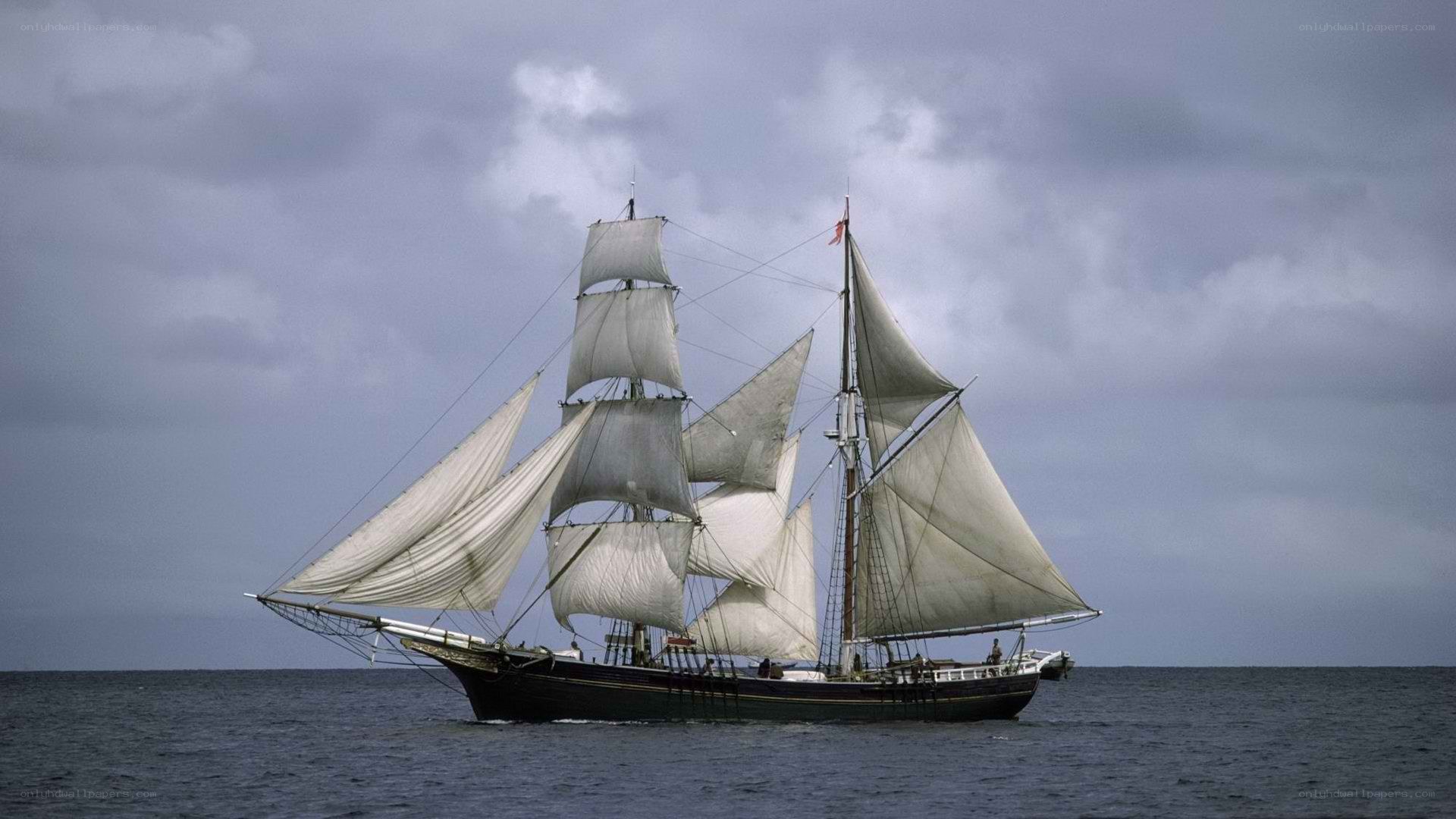 sailing ship on open sea