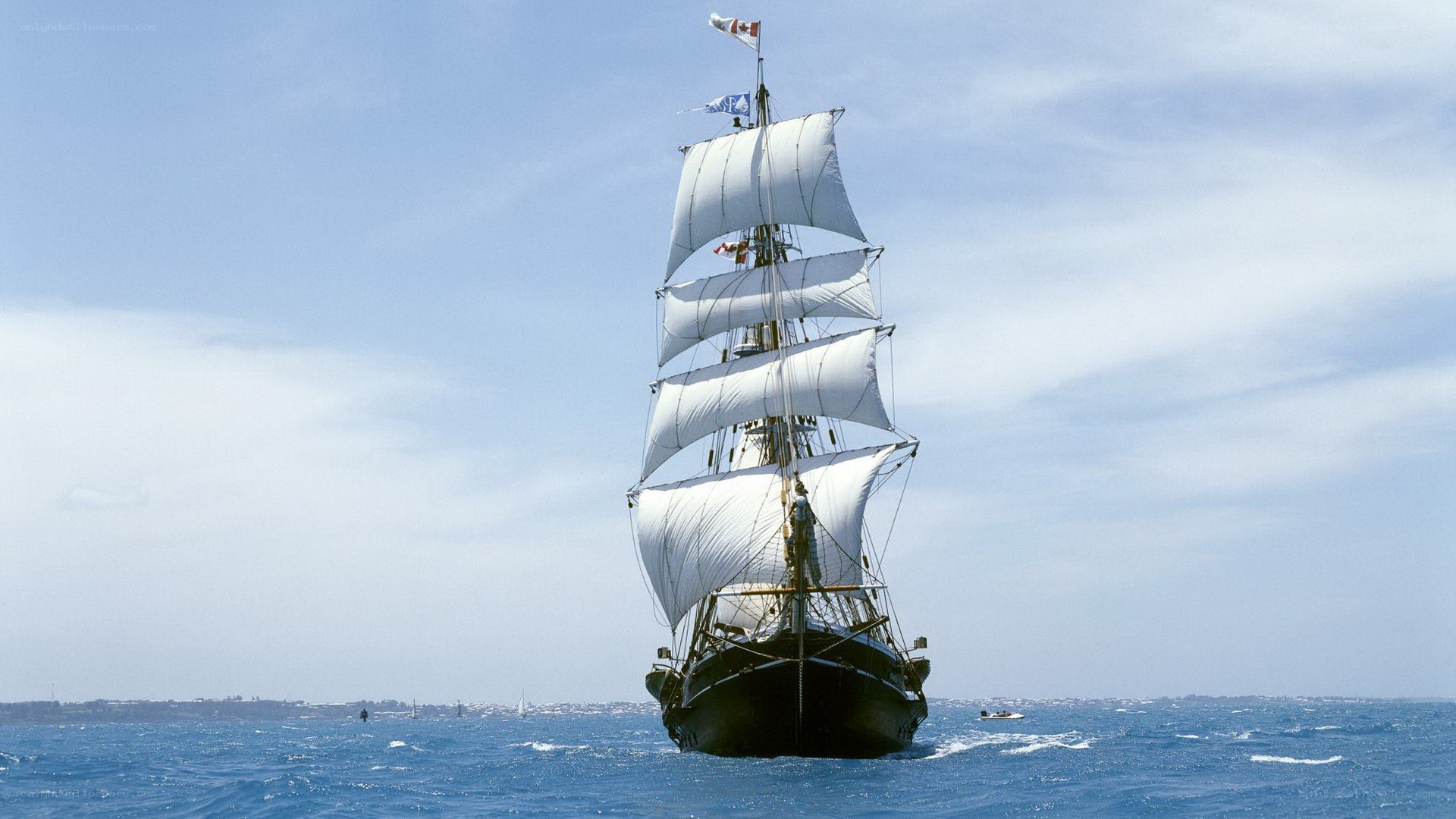 sailing ship on open sea