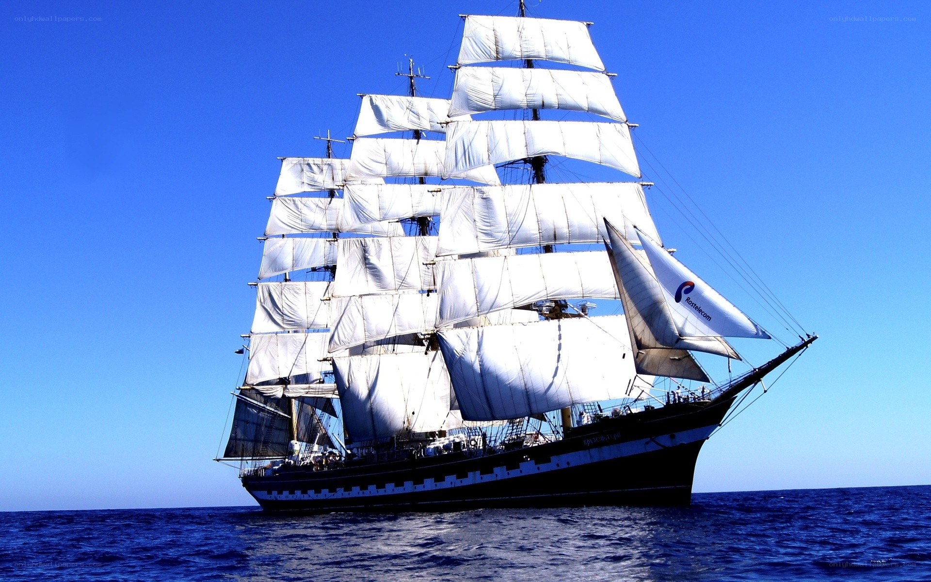 sailing ship on open sea