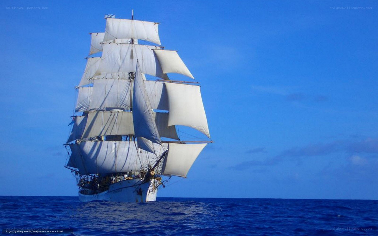 sailing ship on open sea
