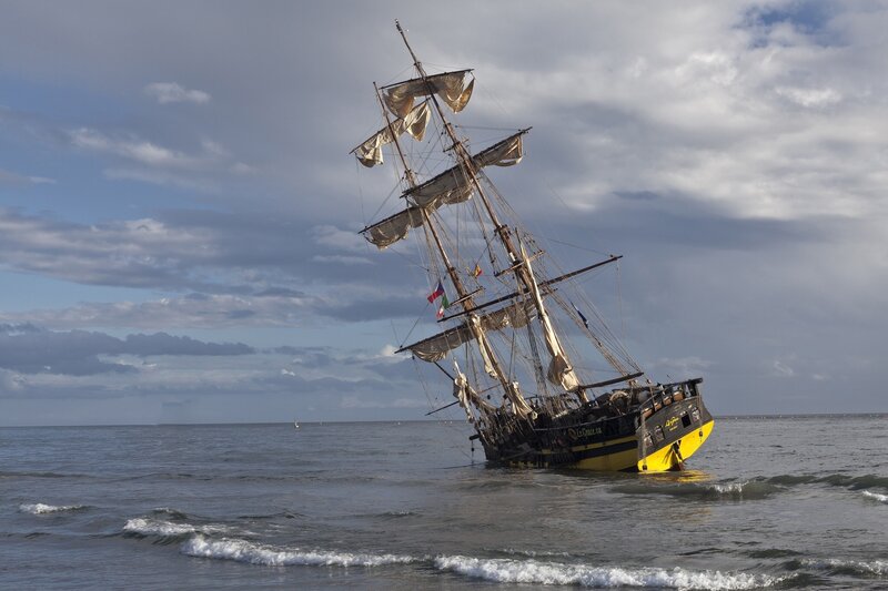 Sailing Ship on Shore