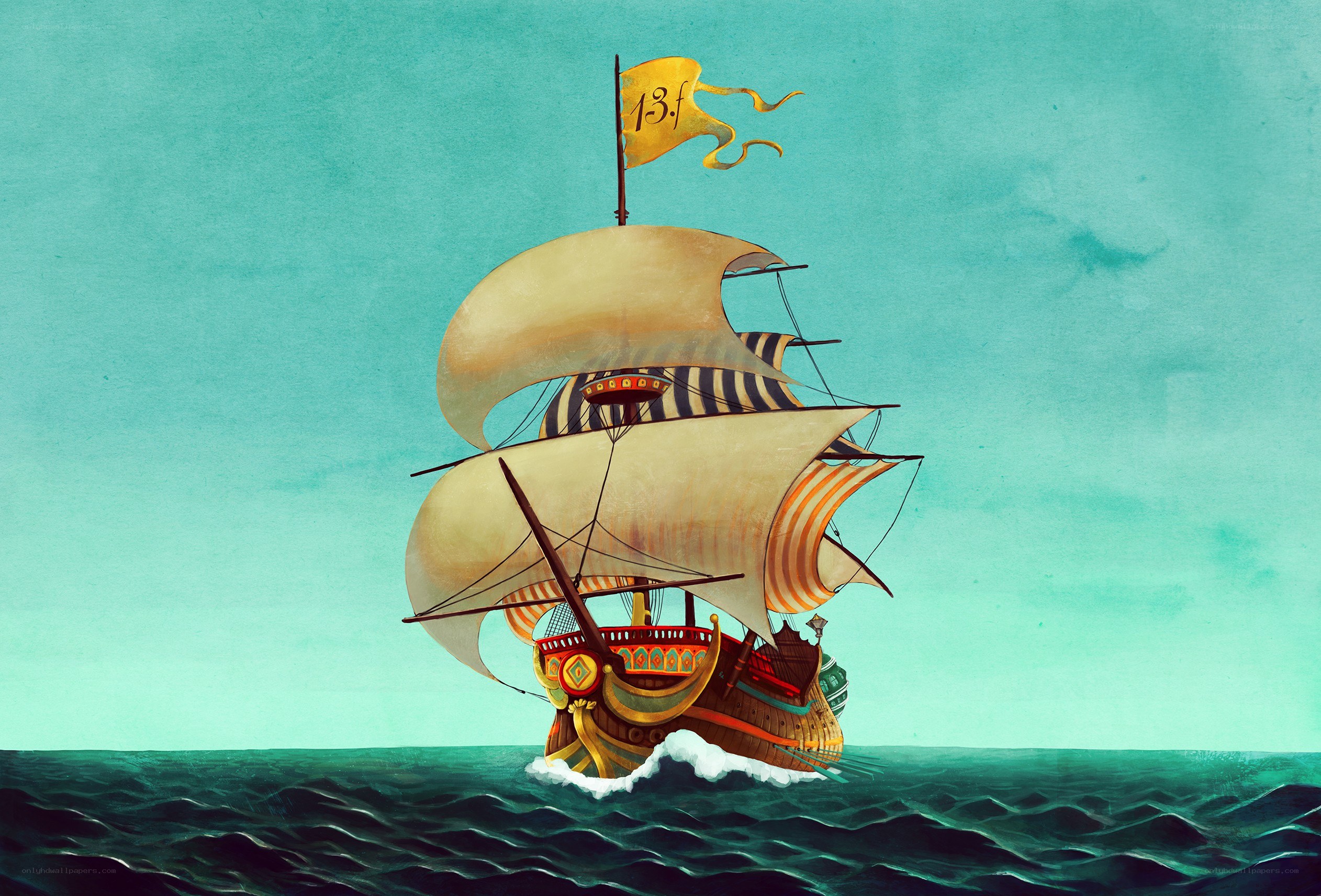 sailing ship on the ocean