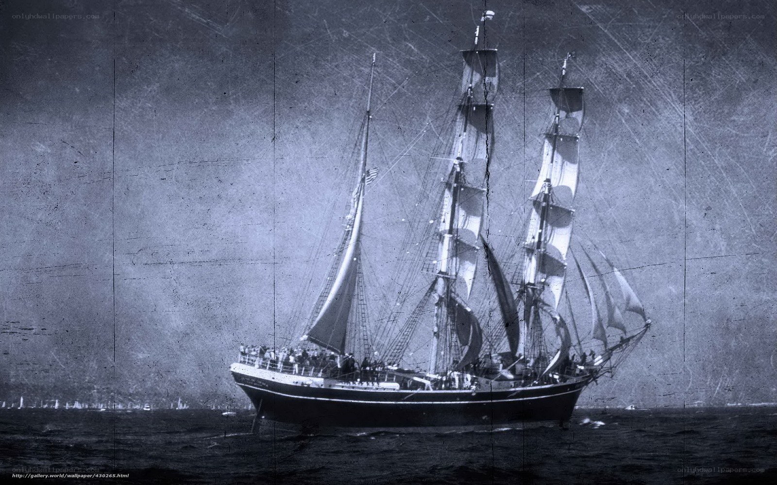 Sailing ship on the ocean