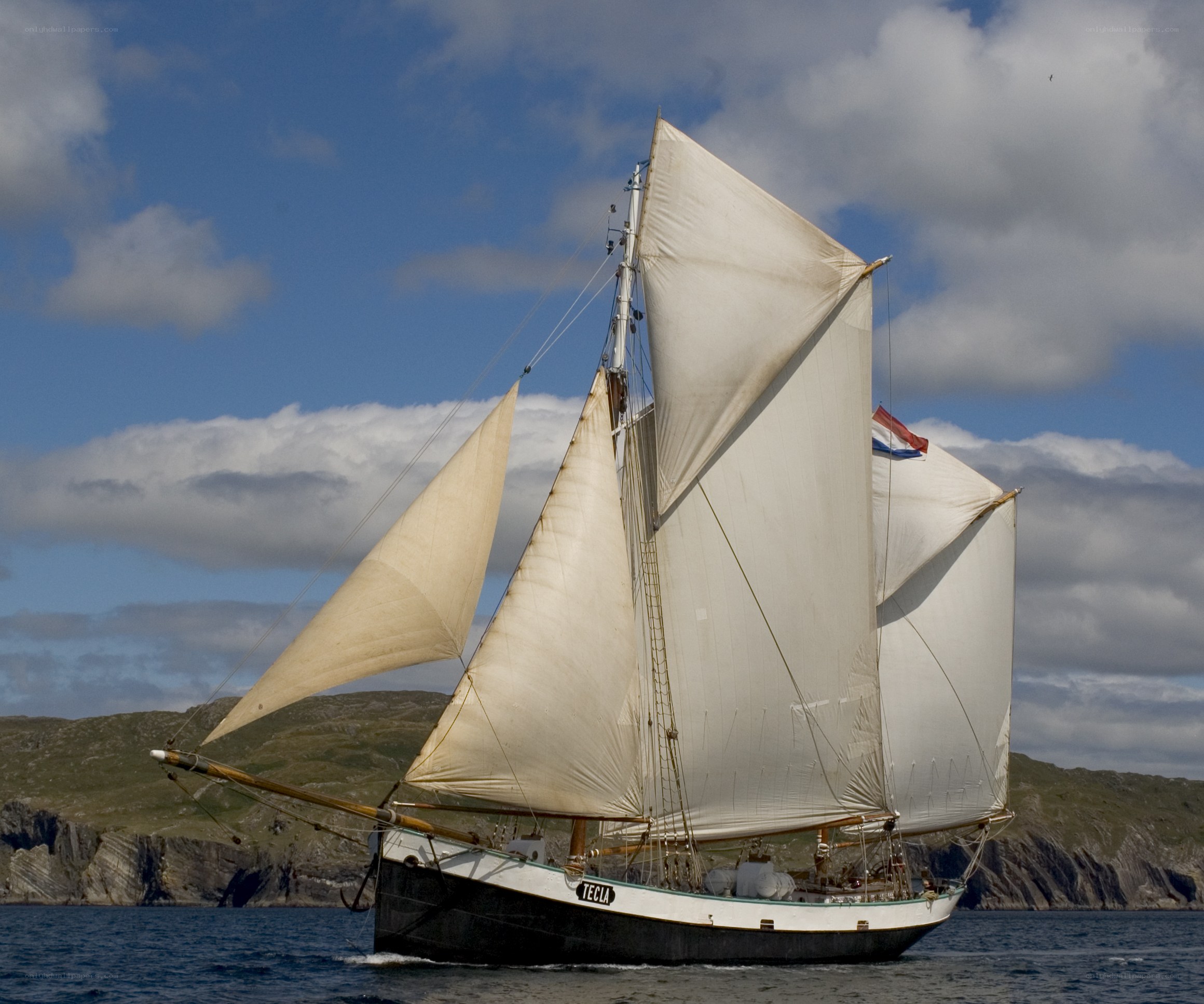 Sailing ship on the sea