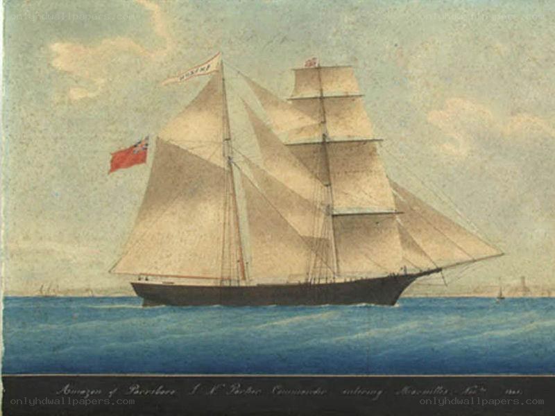 Sailing ship on the sea