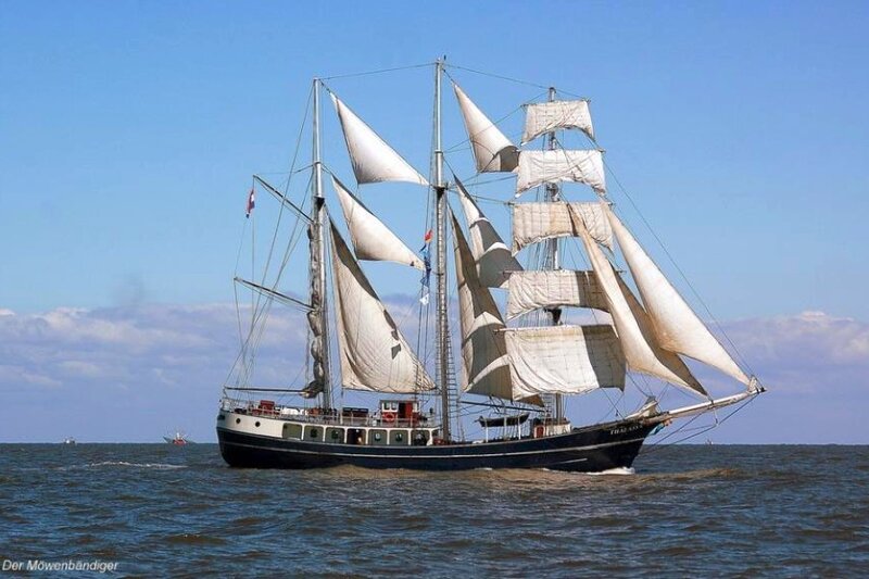 Sailing ship on the sea
