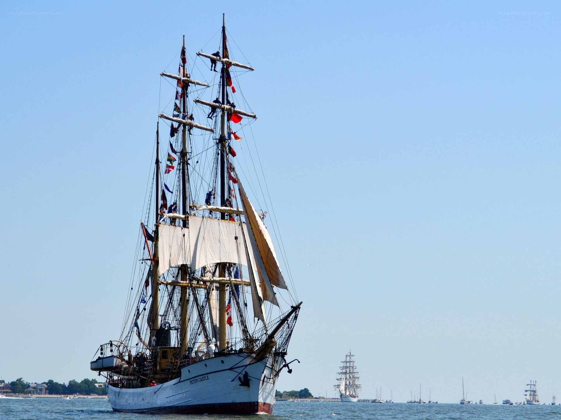 Sailing ship on the water