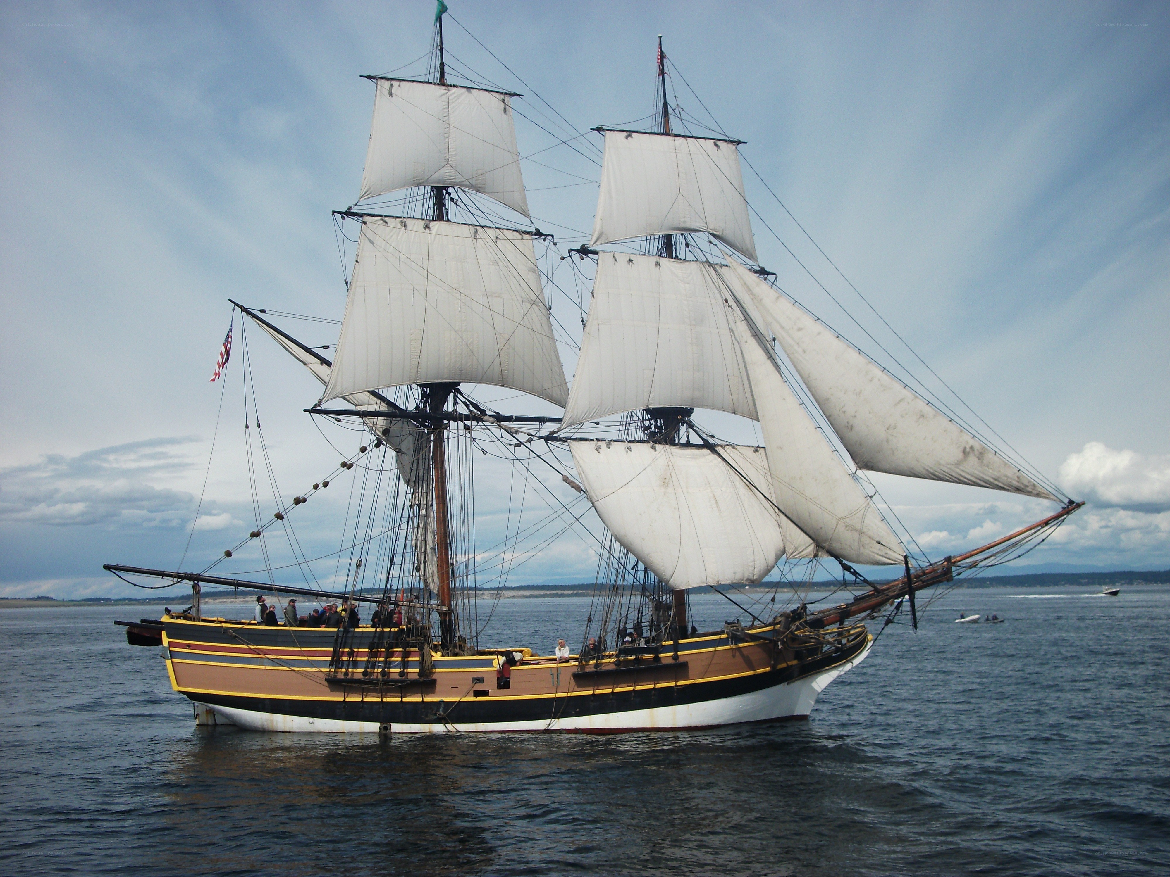 Sailing ship on the water