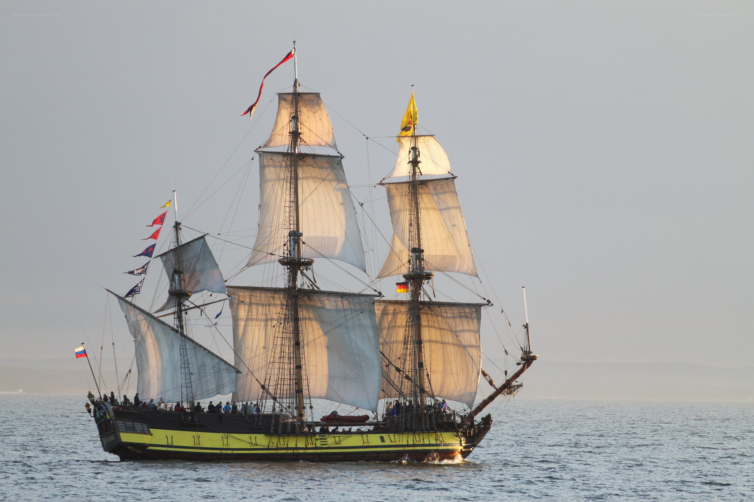 Sailing ship on the water