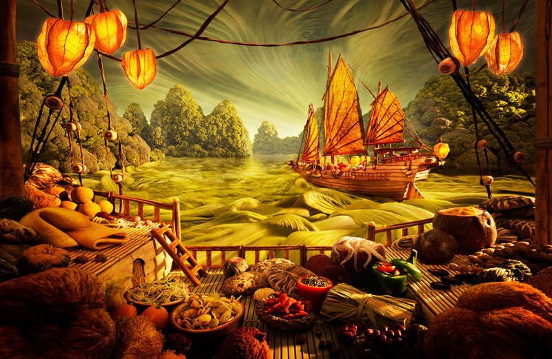 Sailing Ship on Vegetable Sea