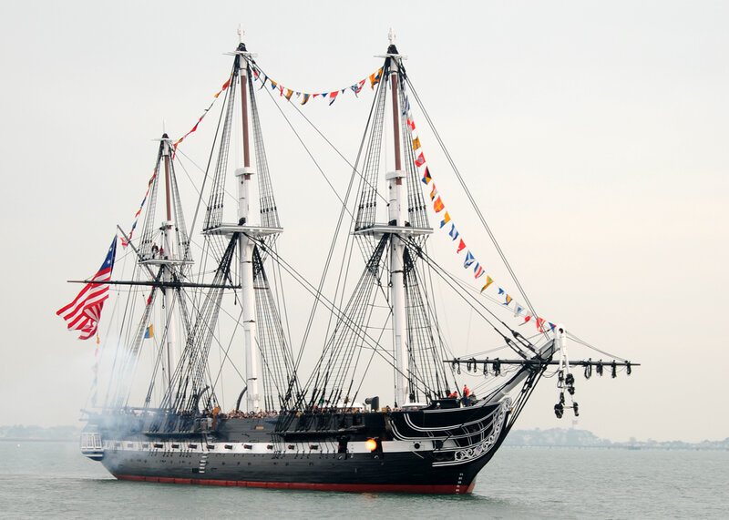 Sailing Ship on Water — Black, Calm
