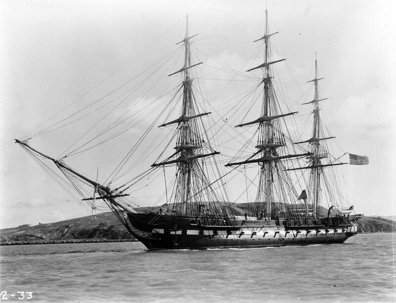 Sailing Ship on Water — Black