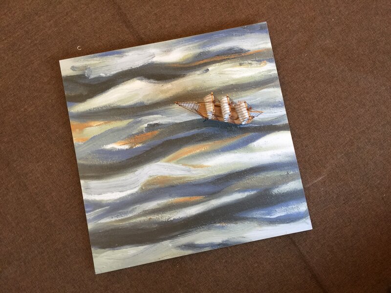 Sailing Ship on Waves