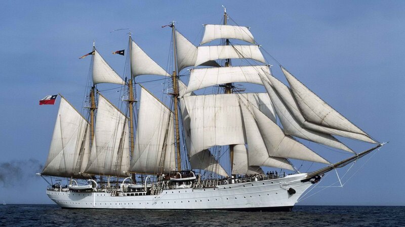 sailing ship with full sails