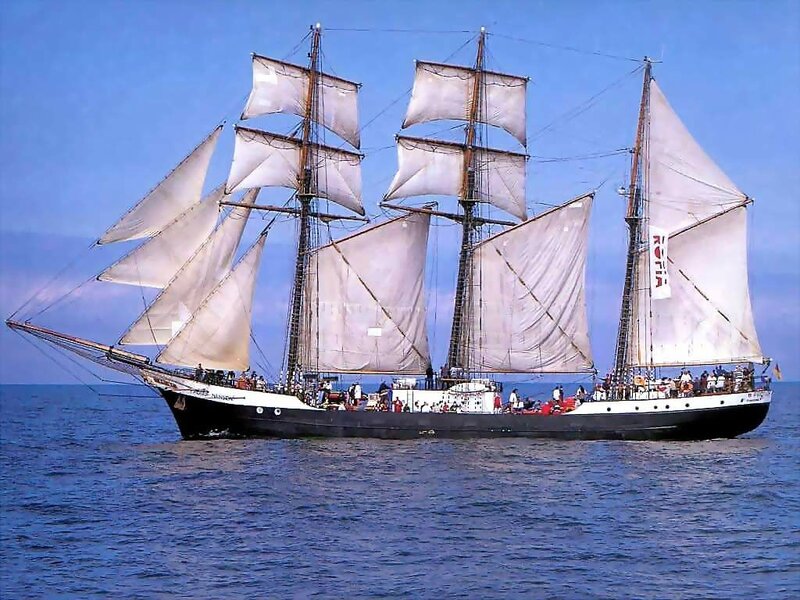 sailing ship with full sails