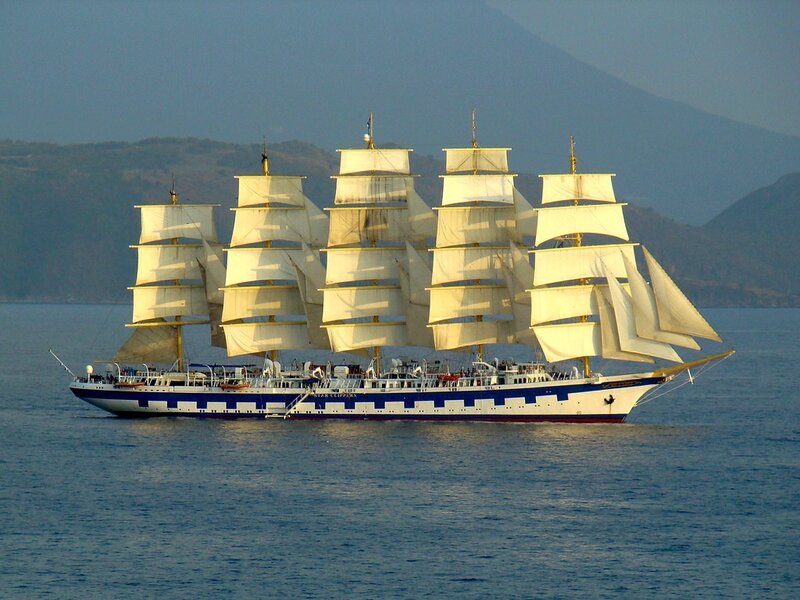 sailing ship with full sails