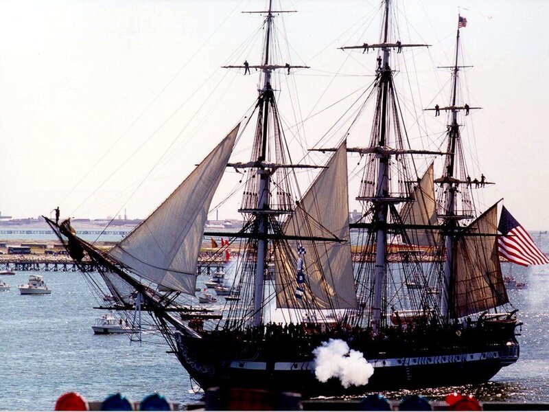 Sailing Ship with Sails — Blue