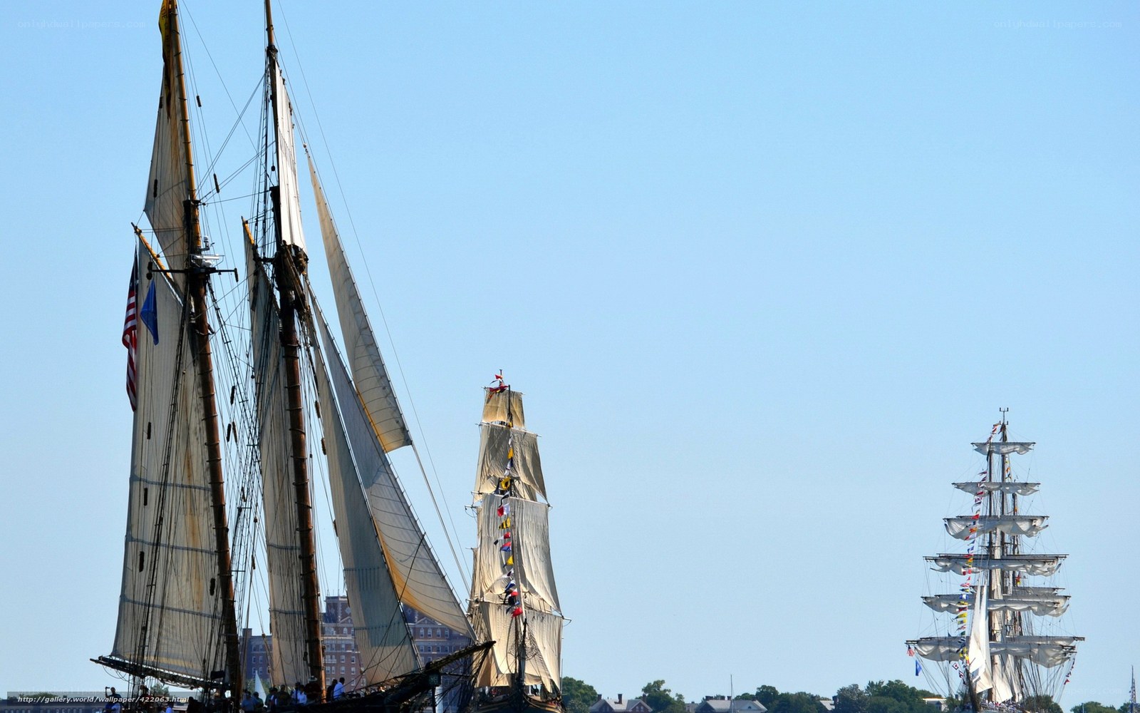 Sailing ships at a maritime festival