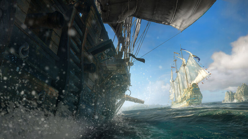 Sailing Ships at Sea — Blue, Dramatic, Afternoon, Digital Art