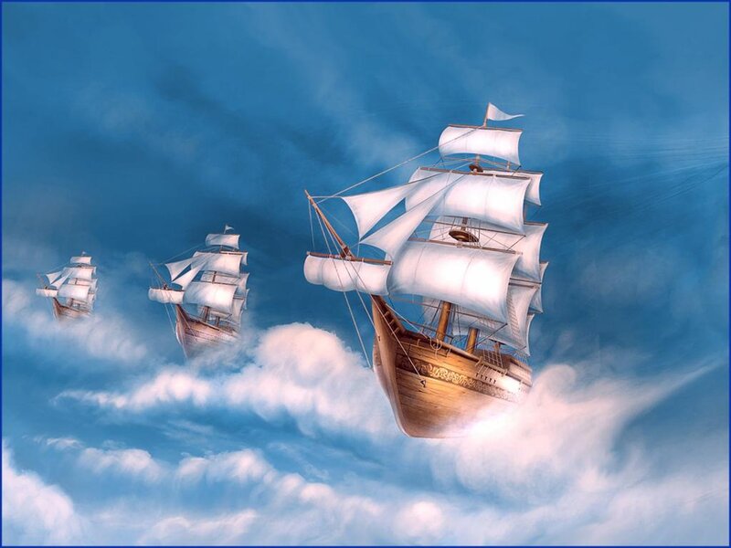Sailing Ships in Clouds