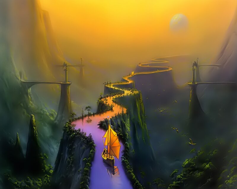 Sailing through a mystical canyon